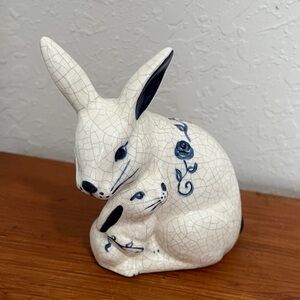 Dedham Pottery /The Potting Shed. Mother and Baby Handpainted Made in USA VTG.